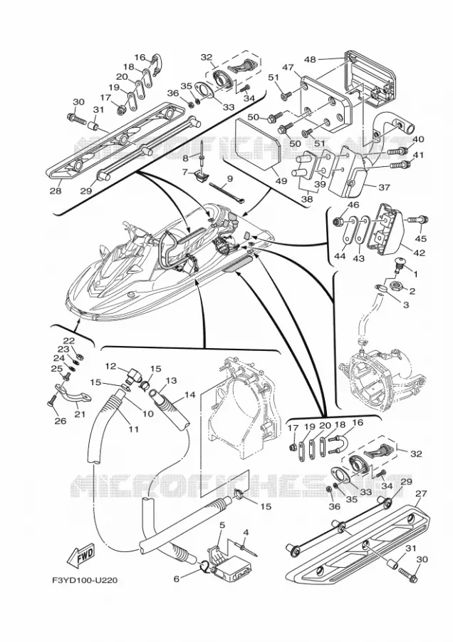 HULL & DECK Yamaha Waverunner 1050 2019 EX  EX1050A-U