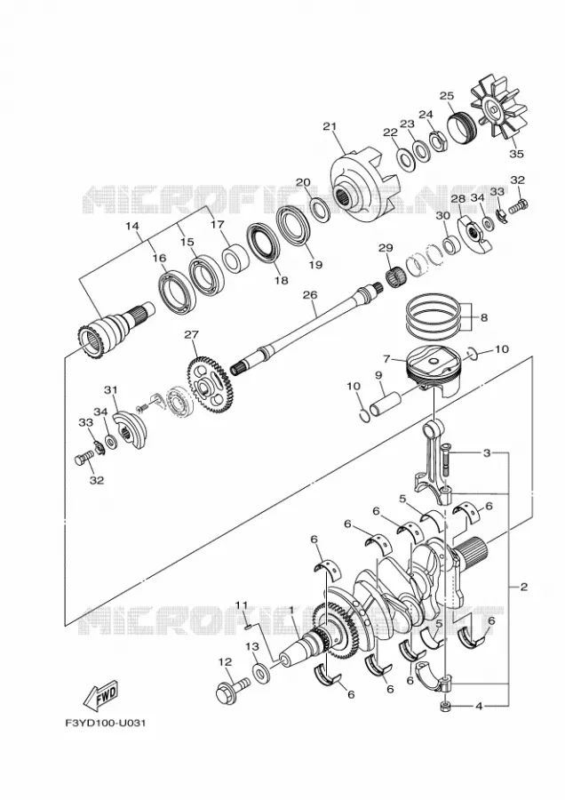 VILEBREQUIN / PISTON Yamaha Waverunner 1050 2019 EX  EX1050A-U