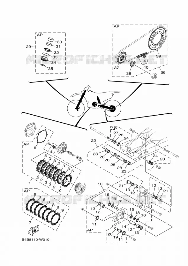 KIT PIECES D'ENTRETIEN Yamaha MOTO 85 2022 YZ  YZ85LW