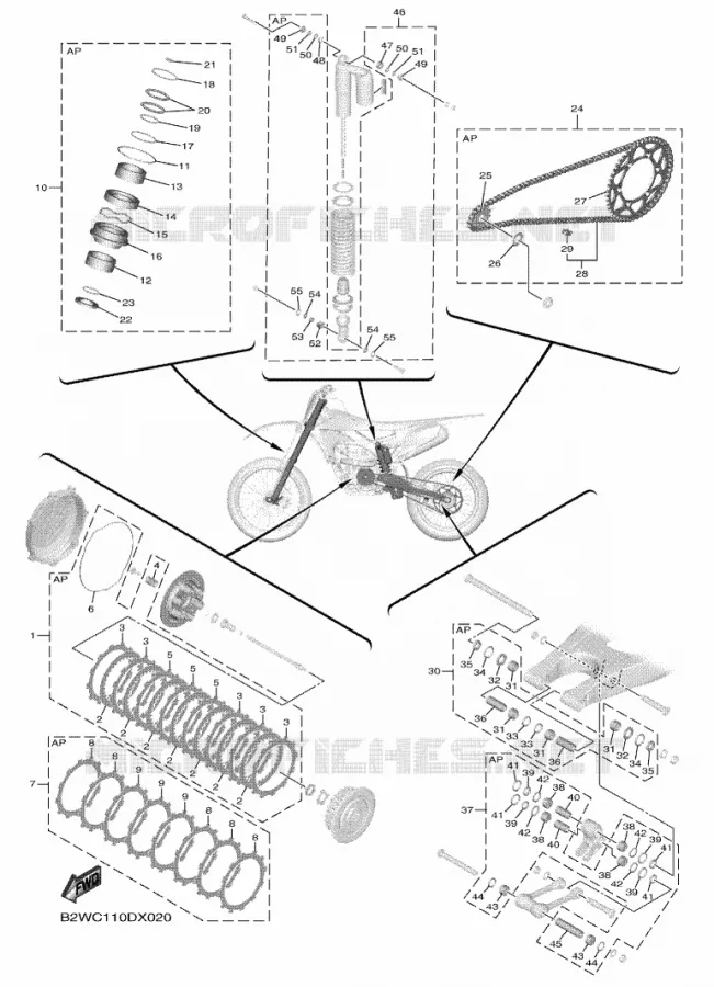 KIT PIECES D'ENTRETIEN Yamaha MOTO 450 2022 YZF  YZ450F