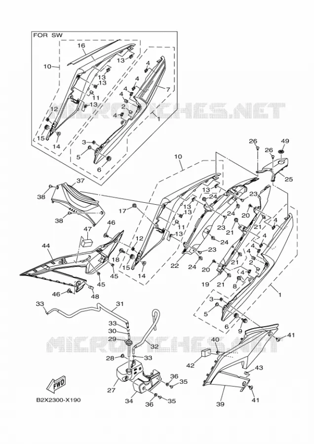 COUVERCLE LATERAL Yamaha MOTO 300 2022 R3  YZF320-A
