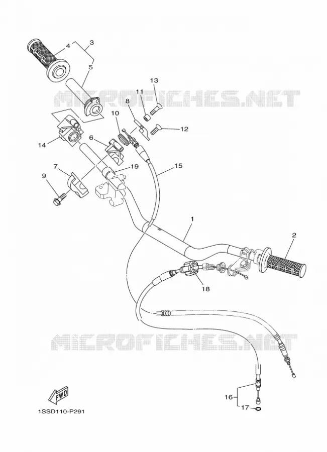 GUIDON ET CABLES Yamaha MOTO 125 2022 YZ  YZ125