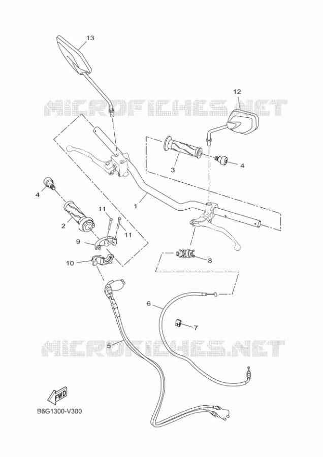 GUIDON ET CABLES Yamaha MOTO 125 2022 MT  MTN125-A