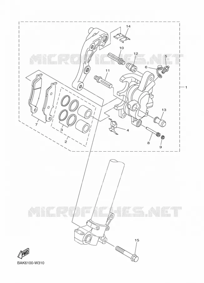 ETRIER DE FREIN AVANT Yamaha MOTO 250 2022 WRF  WR250F