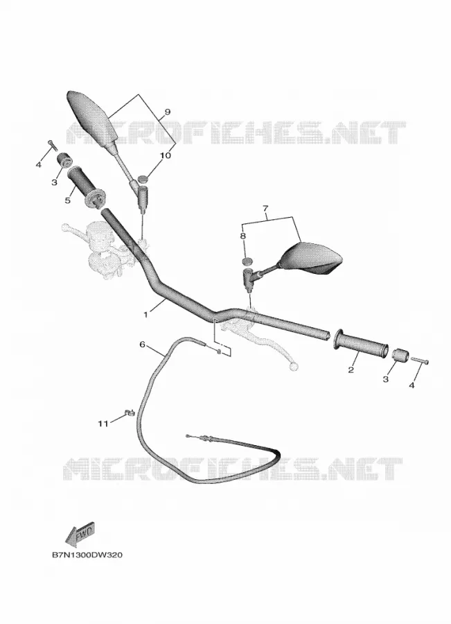 GUIDON ET CABLES Yamaha MOTO 900 2022 MT  MTN890D