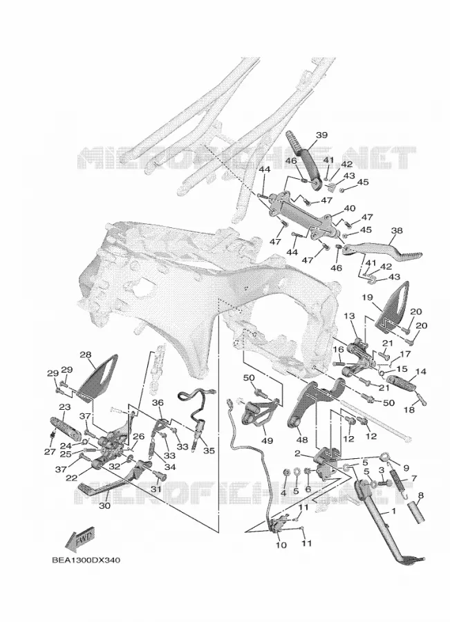 SUPPORT / REPOSE PIEDS Yamaha MOTO 900 2022 XSR  MTM890