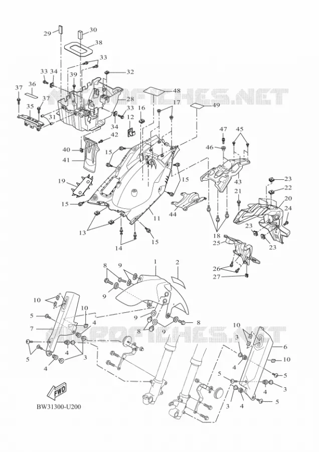 GARDE BOUE Yamaha MOTO 700 2022 TENERE  XTZ690D-B