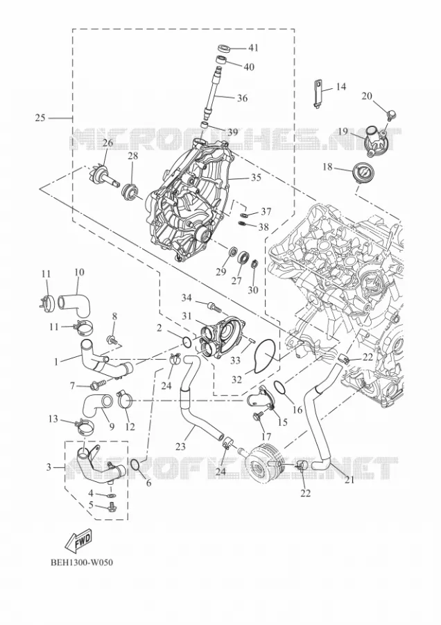 POMPE A EAU / DURITES Yamaha MOTO 700 2022 TENERE  XTZ690D-B