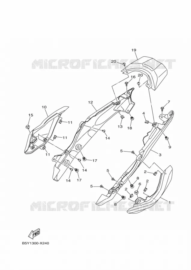 COUVERCLE LATERAL Yamaha MOTO 1000 2022 MT  MTN1000D