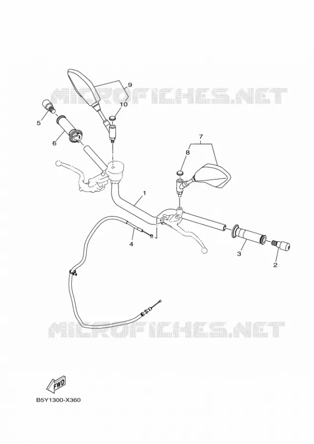 GUIDON ET CABLES Yamaha MOTO 1000 2022 MT  MTN1000D