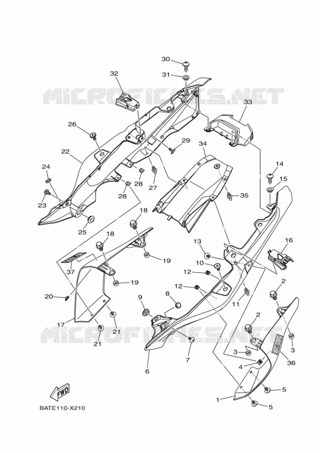 COUVERCLE LATERAL Yamaha MOTO 700 2022 MT  MTN690-U