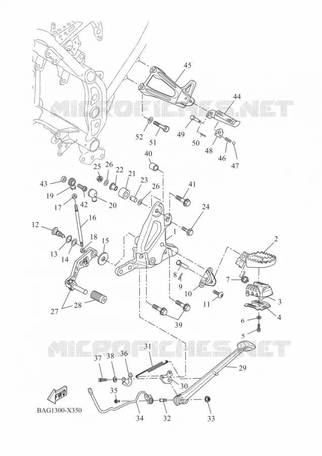 BEQUILLE / REPOSE PIEDS Yamaha MOTO 700 2022 TENERE  XTZ690D