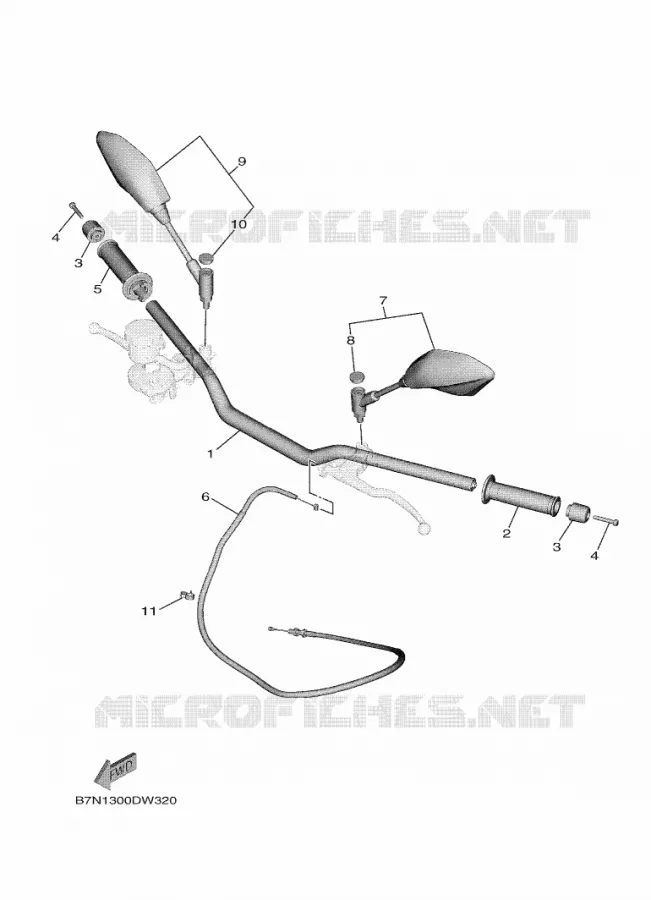 GUIDON ET CABLES Yamaha MOTO 900 2022 MT  MTN890D-U