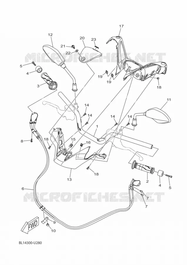GUIDON ET CABLES Yamaha SCOOTER 300 2022 XMAX  CZD300-A