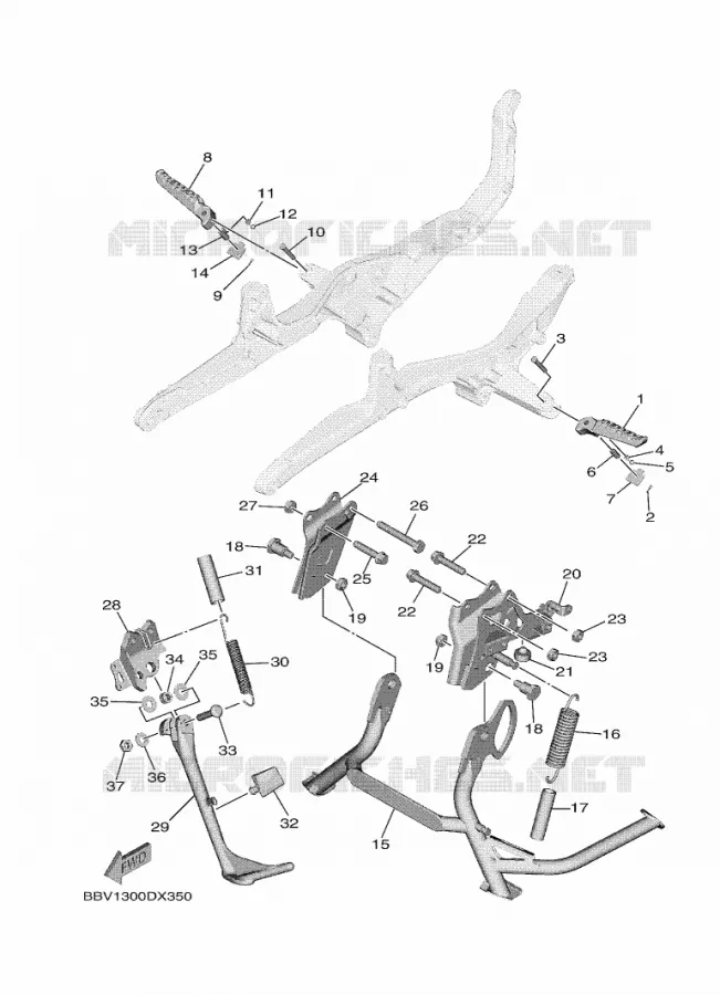 BEQUILLE / REPOSE PIEDS Yamaha SCOOTER 560 2022 TMAX  XP560