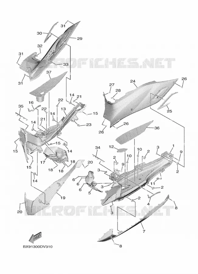 BEQUILLE / REPOSE PIEDS 2 Yamaha SCOOTER 300 2022 TRICITY  MWD300