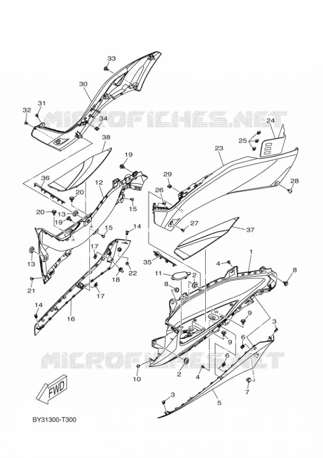 BEQUILLE / REPOSE PIEDS 2 Yamaha SCOOTER 250 2022 XMAX  CZD250-A