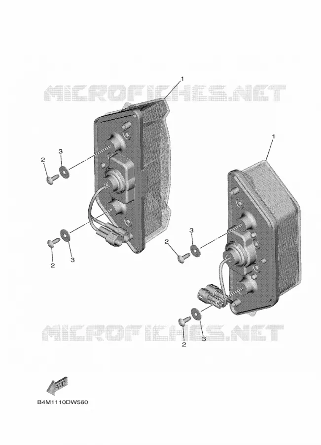 FEU ARRIERE Yamaha SIDE BY SIDE 1000 2022 WOLVERINE  YXF1000EWS/YX10FRPSN/YXF1000EW