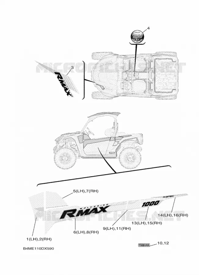 EMBLEME Yamaha SIDE BY SIDE 1000 2022 WOLVERINE  YXE1000EW/YX10ERPAN