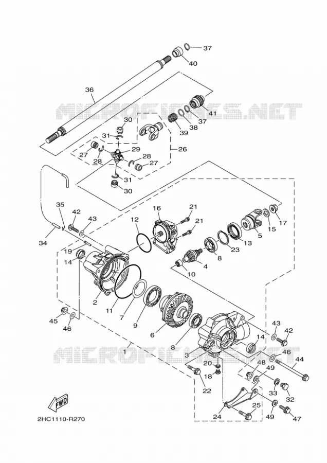 DIFFERENTIEL AVANT Yamaha SIDE BY SIDE 1000 2022 YXZ  YXZ1000ET