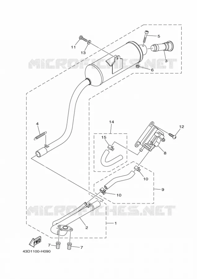 ECHAPPEMENT Yamaha QUAD 90 2013 RAPTOR  YFM90R