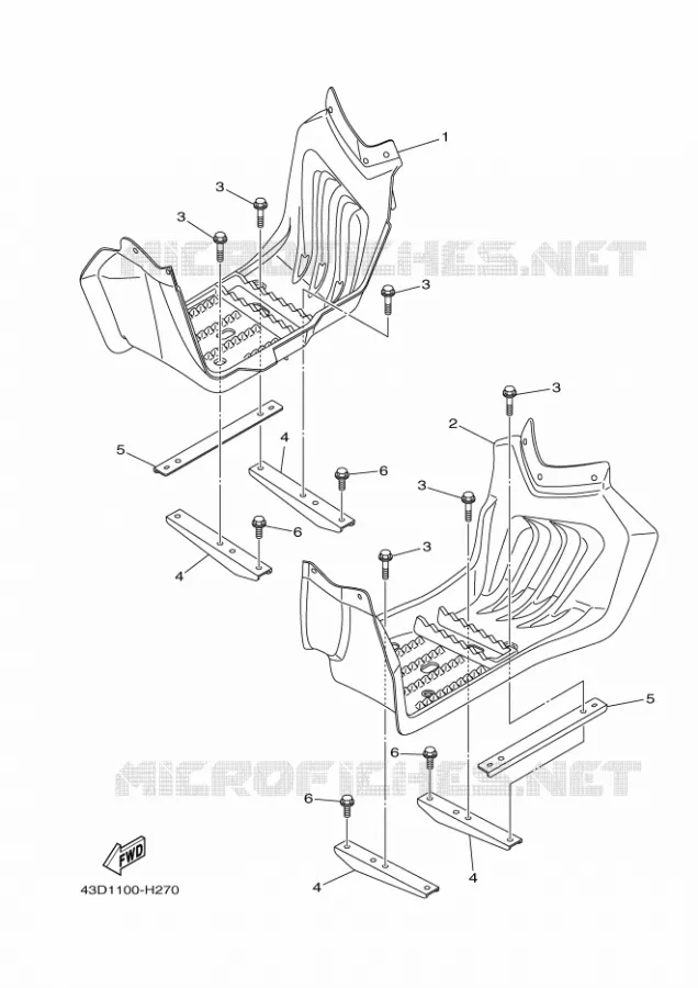 SUPPORT / REPOSE PIEDS Yamaha QUAD 90 2013 RAPTOR  YFM90R