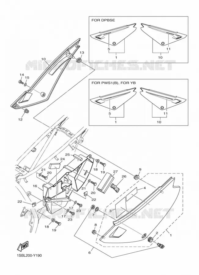 COUVERCLE LATERAL Yamaha MOTO 125 2023 XTZ  XTZ125E