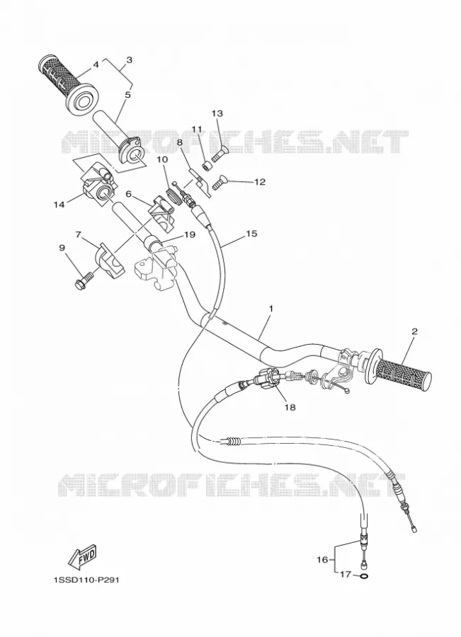 GUIDON ET CABLES Yamaha MOTO 125 2023 YZ  YZ125