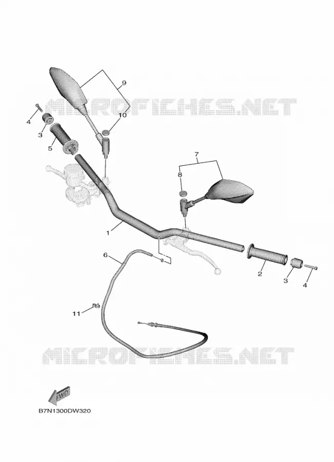 GUIDON ET CABLES Yamaha MOTO 900 2023 MT  MTN890