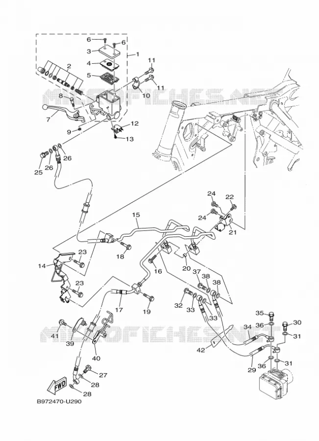 MAITRE CYLINDRE DE FREIN AVANT Yamaha MOTO 250 2023 FZ  FZN250-A
