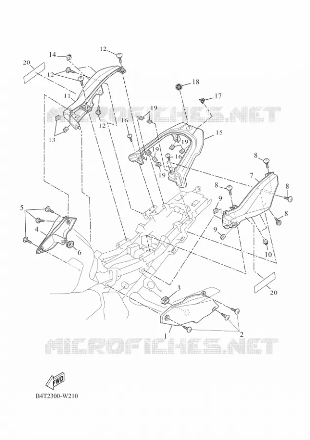 COUVERCLE LATERAL Yamaha MOTO 700 2023 TRACER  MTT690-U