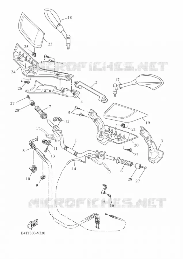 GUIDON ET CABLES Yamaha MOTO 700 2023 TRACER  MTT690-U