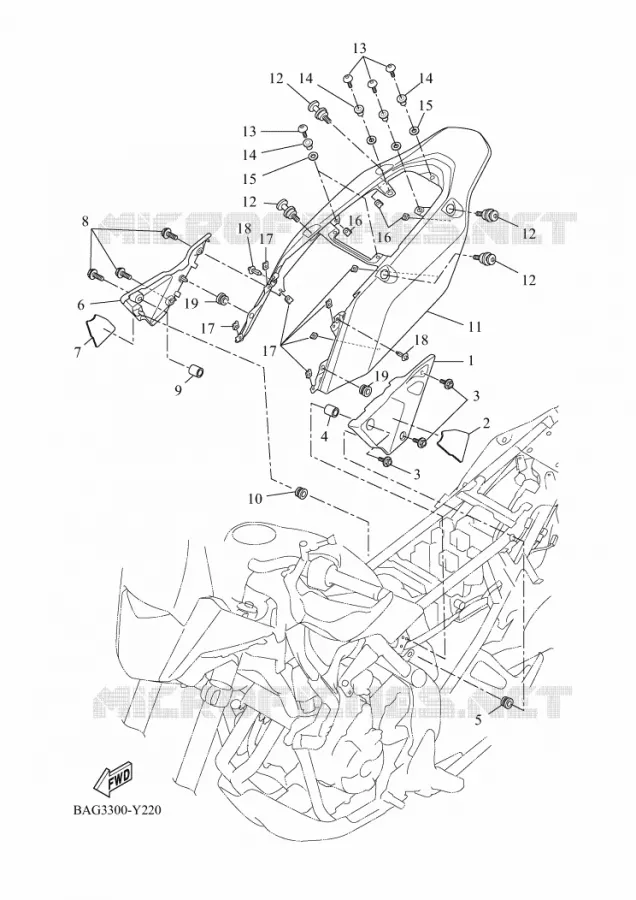 COUVERCLE LATERAL Yamaha MOTO 700 2023 TENERE  XTZ690D
