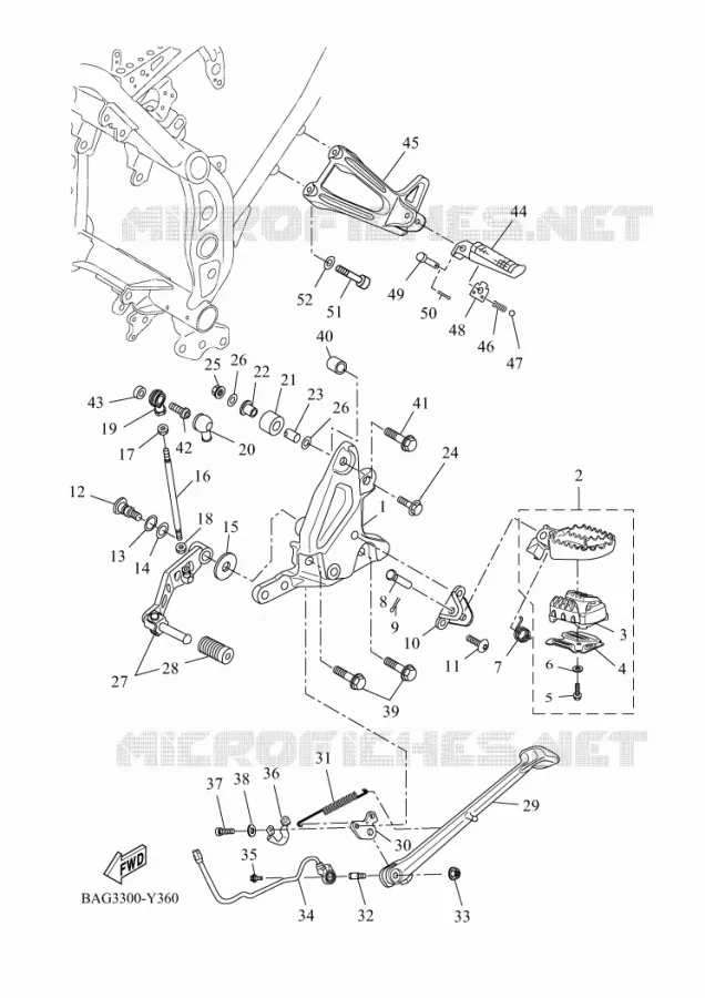 SUPPORT / REPOSE PIEDS Yamaha MOTO 700 2023 TENERE  XTZ690D