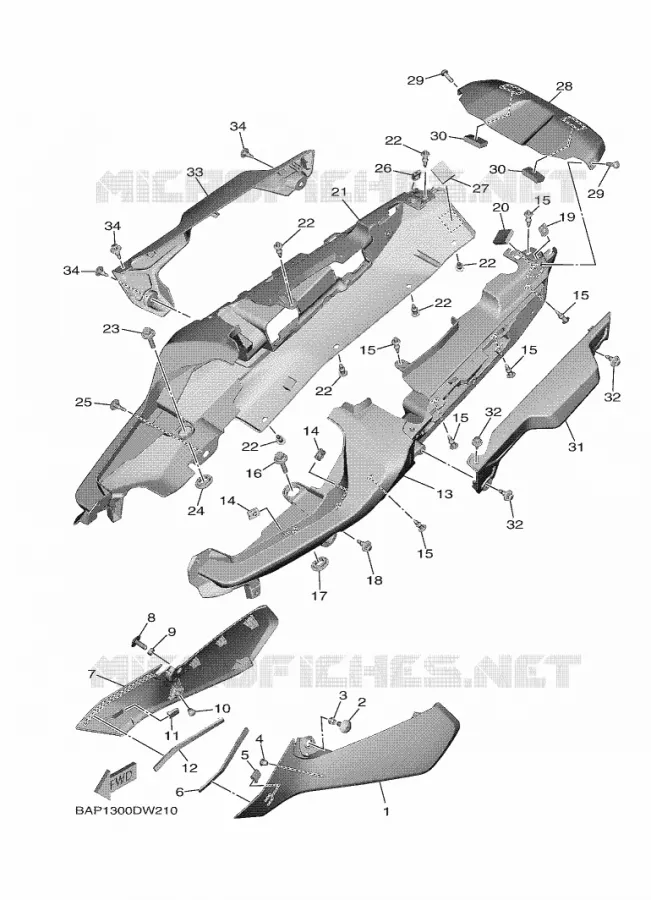 COUVERCLE LATERAL Yamaha MOTO 900 2023 TRACER  MTT890D