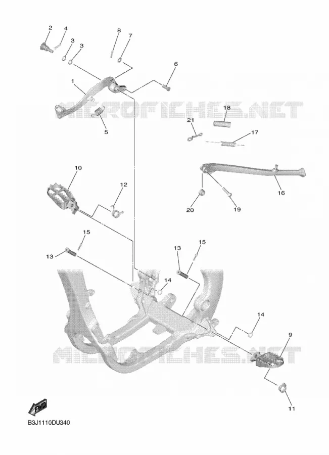 SUPPORT / REPOSE PIEDS Yamaha MOTO 450 2023 WRF  WR450F