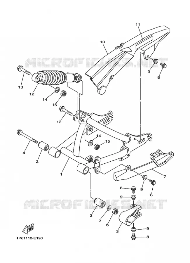 BRAS OSCILLANT / AMORTISSEUR Yamaha MOTO 50 2023 TTR  TT-R50E
