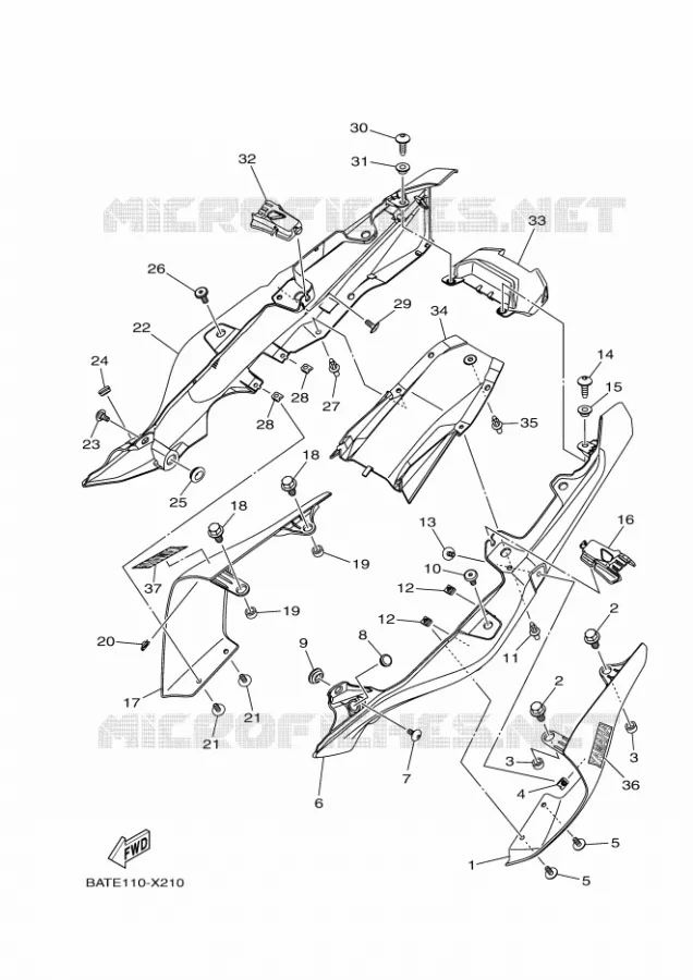 COUVERCLE LATERAL Yamaha MOTO 700 2023 MT  MTN690-U