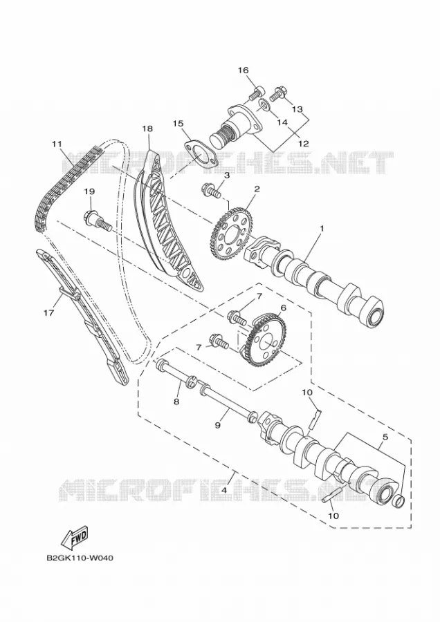 ARBRE A CAMES / CHAINE DE DISTRIBUTION Yamaha MOTO 700 2023 XTZ  XTZ690