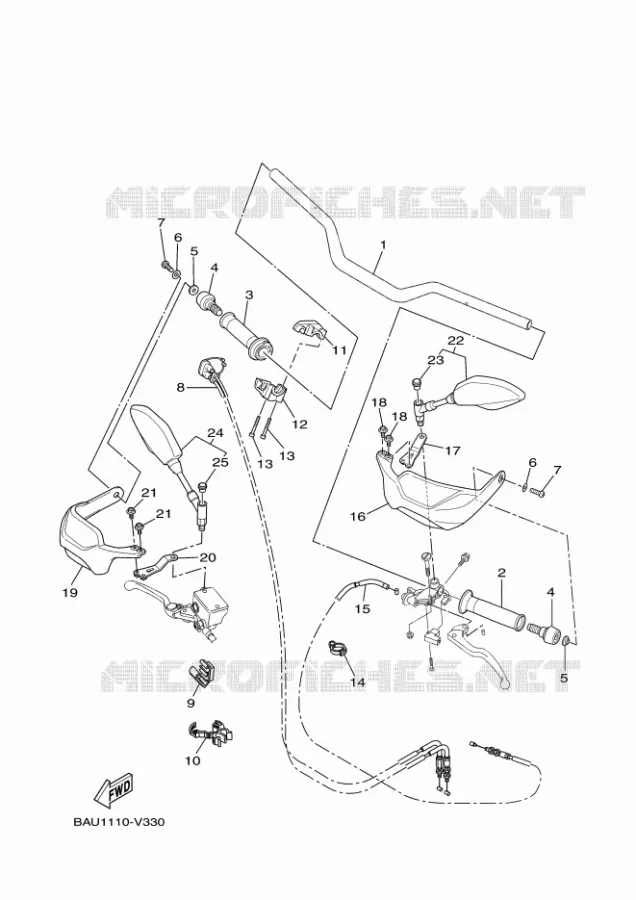 GUIDON ET CABLES Yamaha MOTO 700 2023 XTZ  XTZ690