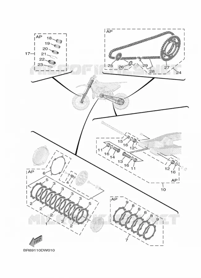 KIT PIECES D'ENTRETIEN Yamaha MOTO 65 2023 YZ  YZ65