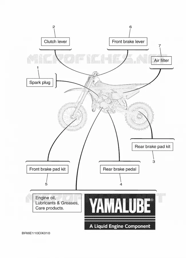 PIECES D'ENTRETIEN Yamaha MOTO 65 2023 YZ  YZ65