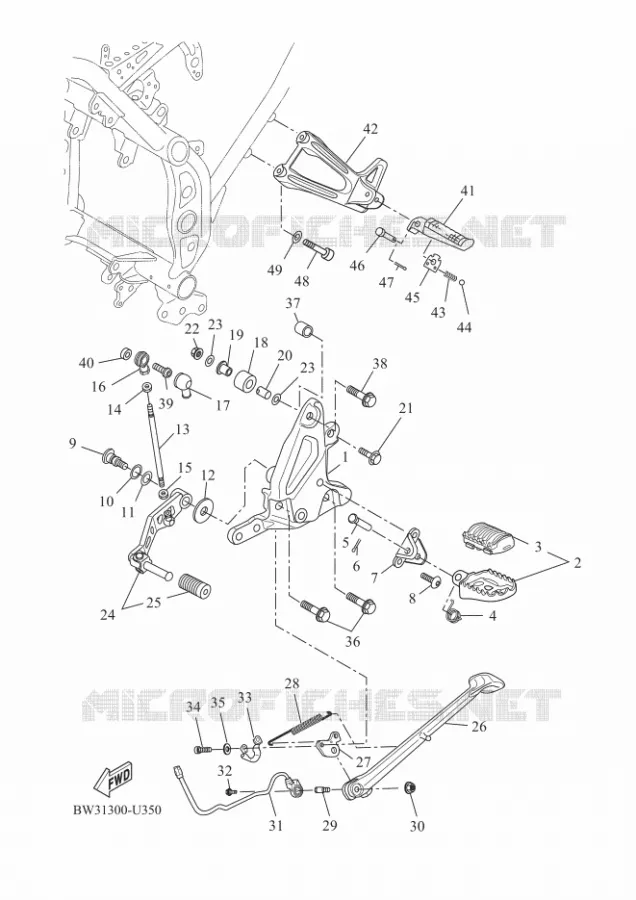 SUPPORT / REPOSE PIEDS Yamaha MOTO 700 2023 TENERE  XTZ690-U