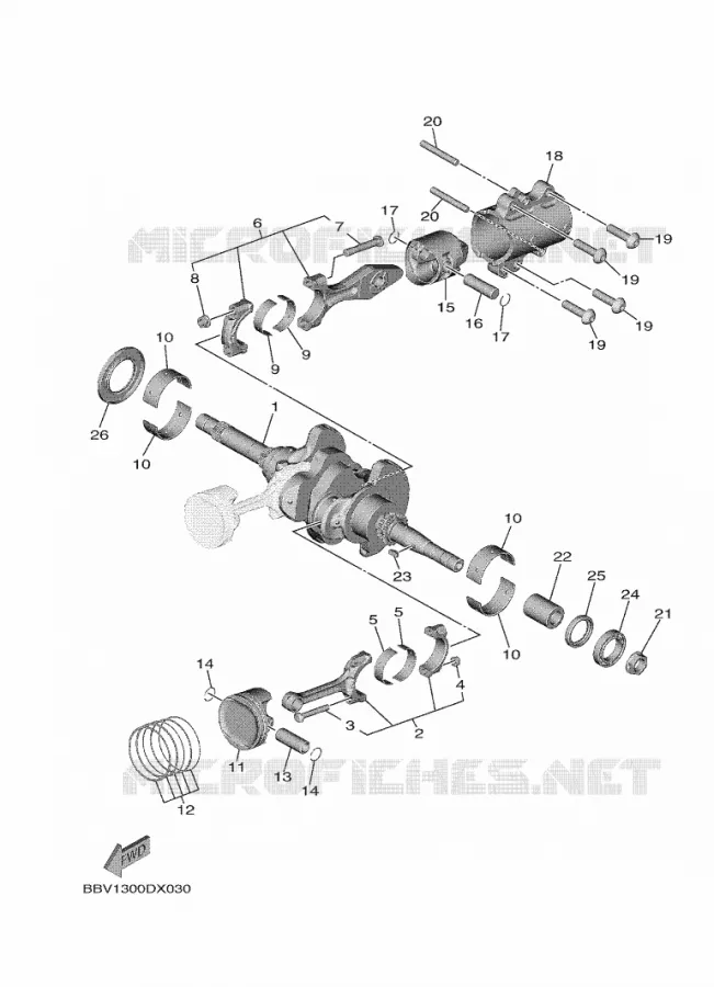 VILEBREQUIN / PISTON Yamaha SCOOTER 560 2023 TMAX  XP560D