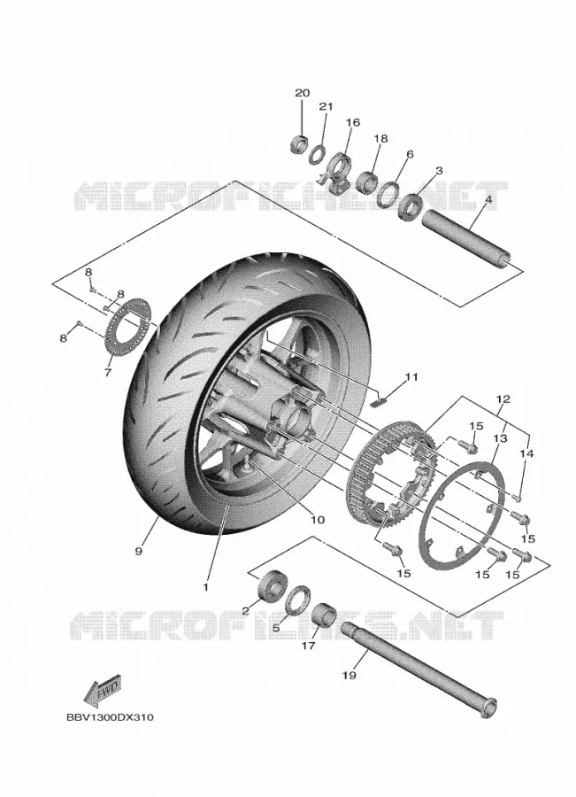 ROUE ARRIERE Yamaha SCOOTER 560 2023 TMAX  XP560D