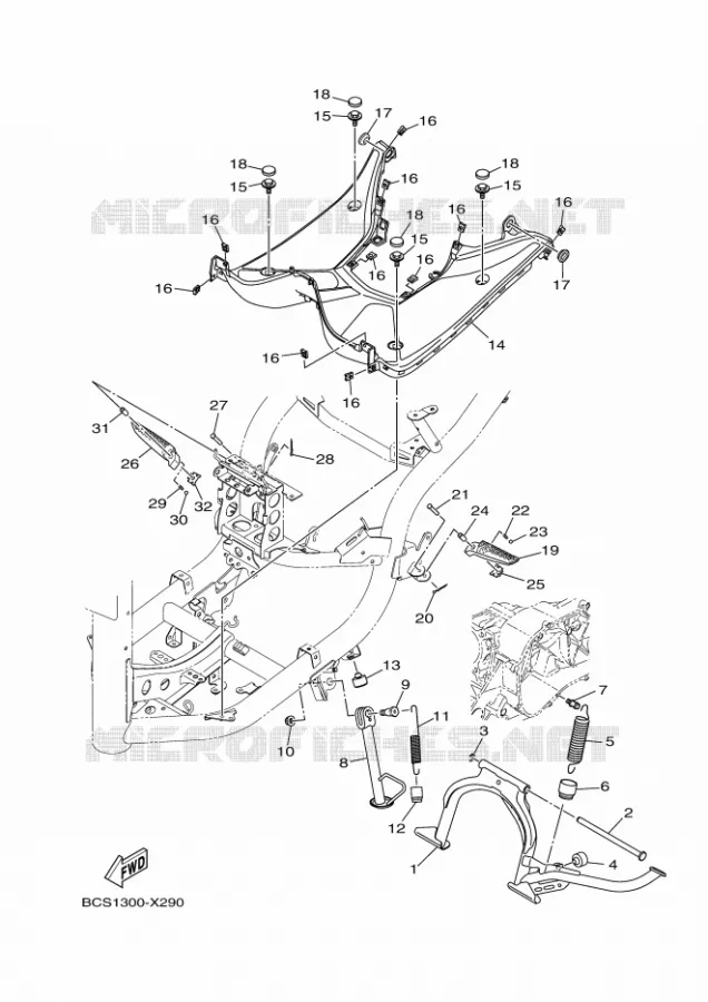 BEQUILLE / REPOSE PIEDS Yamaha SCOOTER 125 2023 TRICITY  MWS125-C