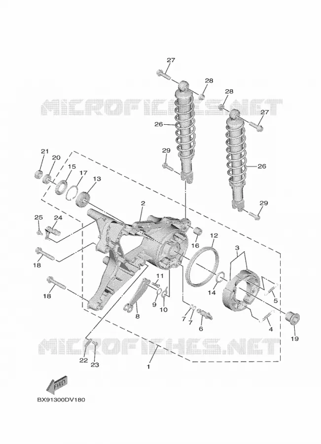 BRAS OSCILLANT / AMORTISSEUR Yamaha SCOOTER 300 2023 TRICITY  MWD300