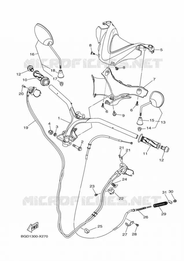 GUIDON ET CABLES Yamaha SCOOTER 155 2023 TRICITY  MWS155-A