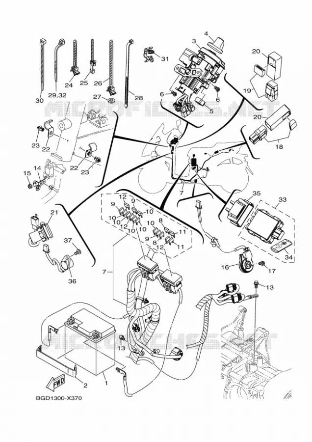 PARTIE ELECTRIQUE 1 Yamaha SCOOTER 155 2023 TRICITY  MWS155-A
