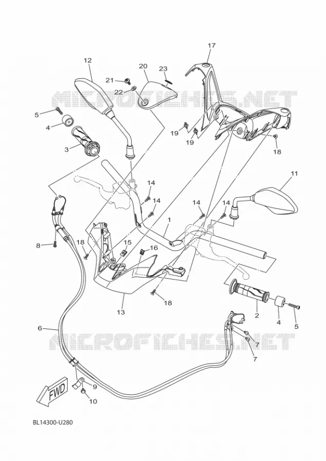 GUIDON ET CABLES Yamaha SCOOTER 300 2023 XMAX  CZD300-A